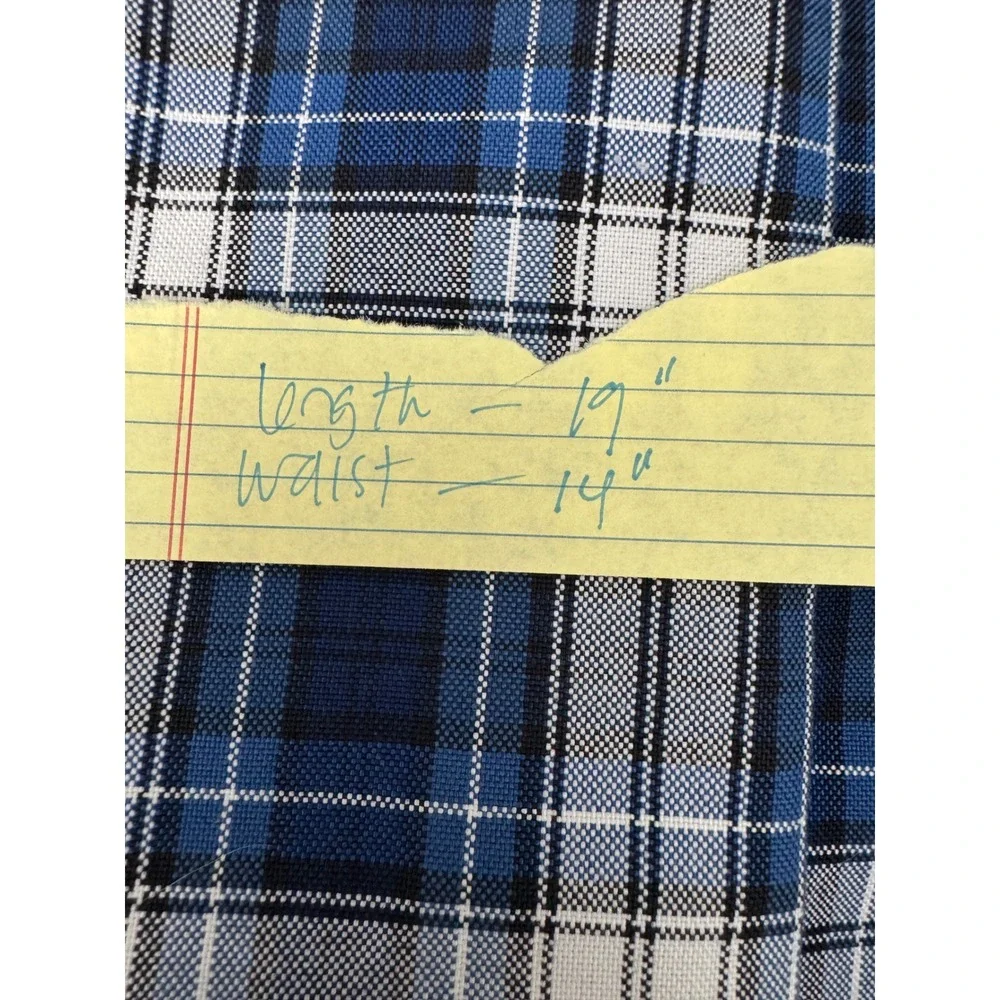 Parker Plaid Pleated Mini Skirt Blue White Preppy School Girl Size 7